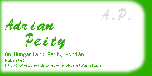 adrian peity business card